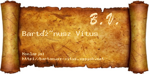 Bartánusz Vitus névjegykártya